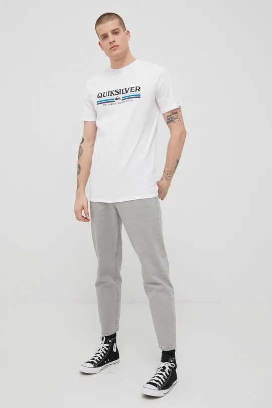 Quiksilver tricou din bumbac EQYZT06657 alb SS22