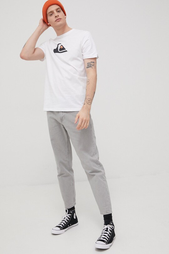 Pamučna majica Quiksilver EQYZT06534 bijela SS23