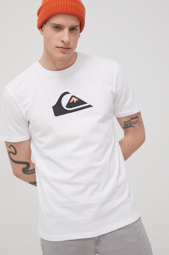 Quiksilver t-shirt bawełniany biały EQYZT06534