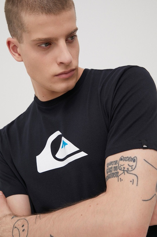 Quiksilver t-shirt bawełniany nadruk czarny EQYZT06534