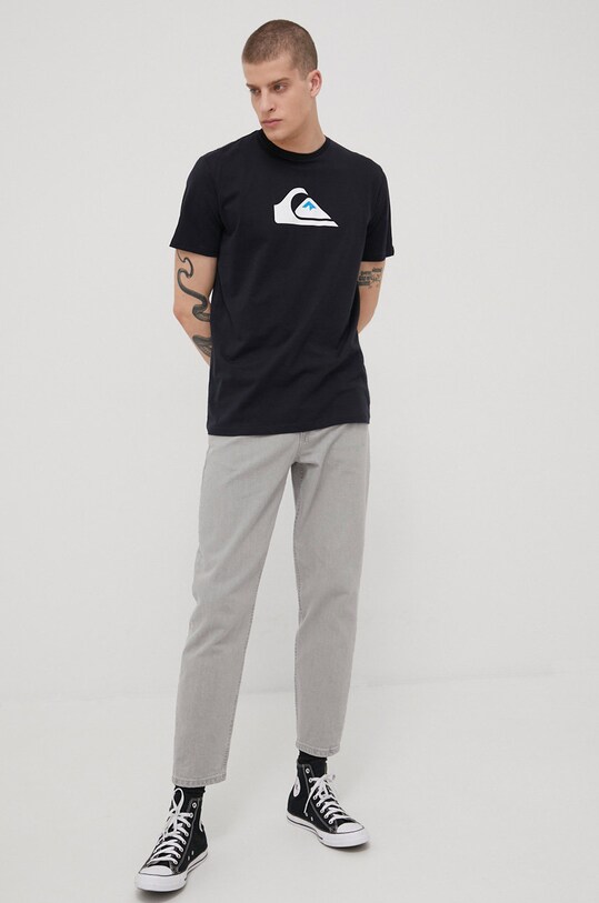 Quiksilver t-shirt bawełniany EQYZT06534 czarny SS23