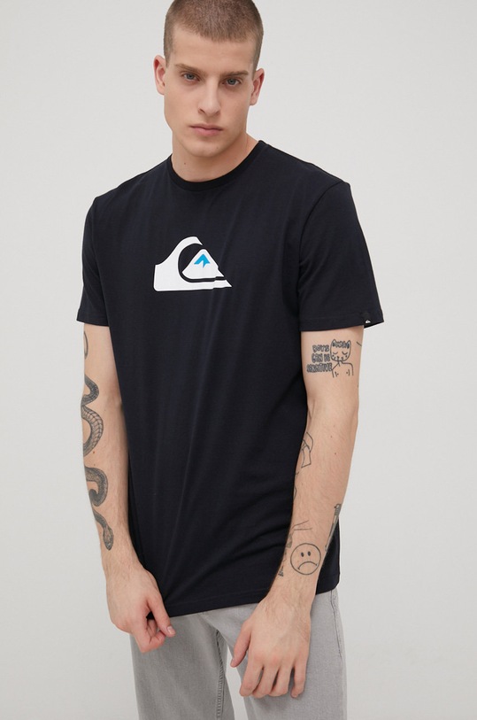 Quiksilver t-shirt bawełniany czarny EQYZT06534