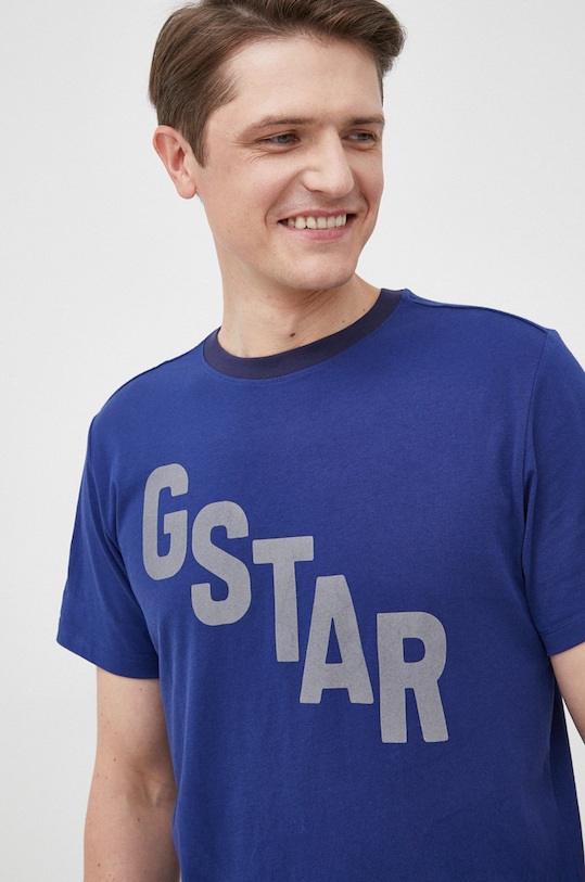 G-Star t-shirt bawełniany D21198.336 granatowy D21198.336