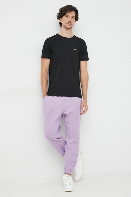 BOSS t-shirt bawełniany BOSS GREEN 50469045 czarny AW22