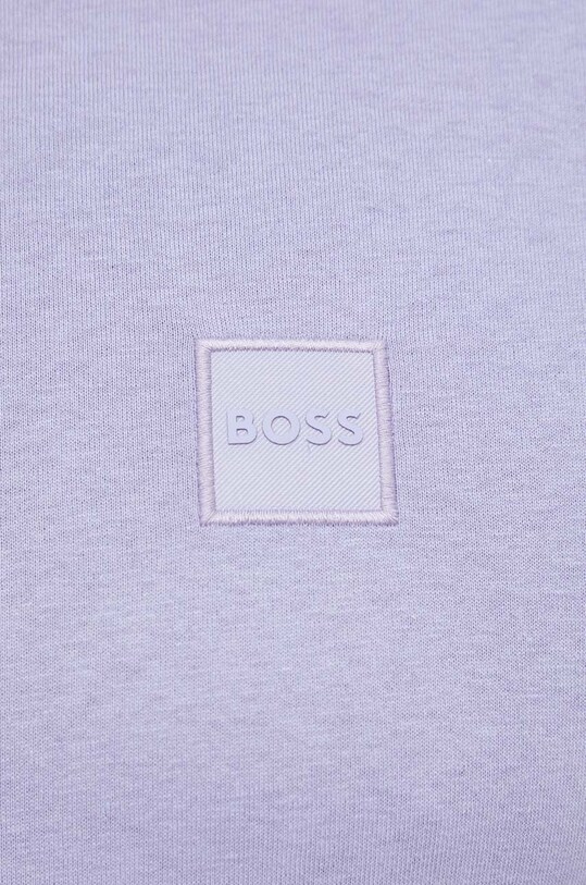 Bavlněné tričko BOSS CASUAL 50472584 fialová