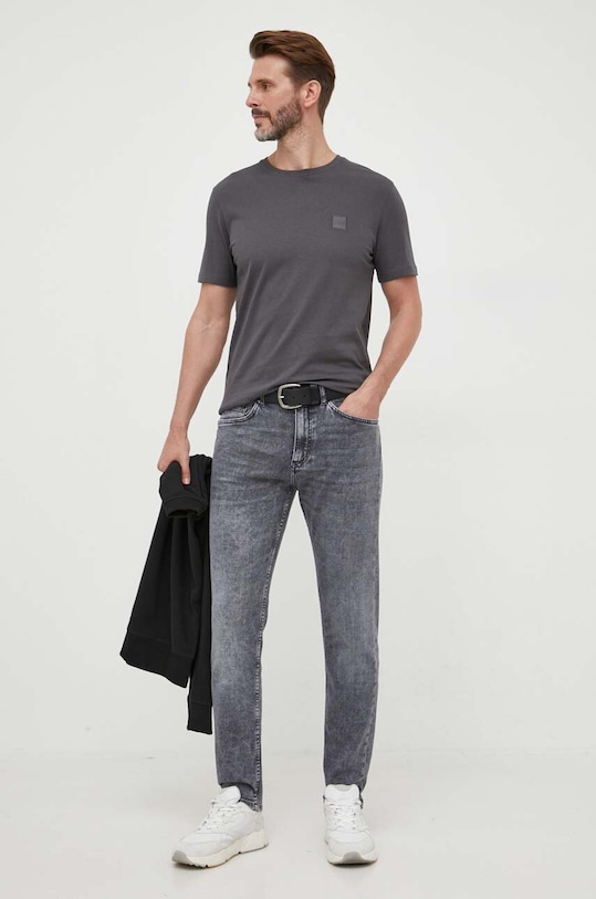 BOSS t-shirt bawełniany BOSS ORANGE 50472584 szary AA00