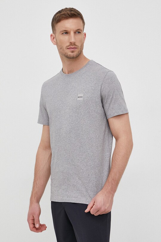 BOSS tricou din bumbac CASUAL imprimeu gri 50472584