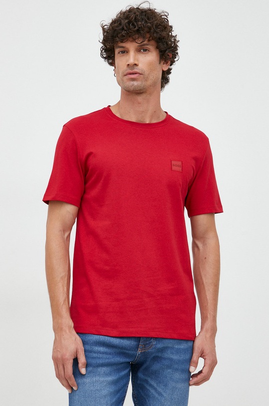 BOSS t-shirt bawełniany BOSS ORANGE czerwony 50472584