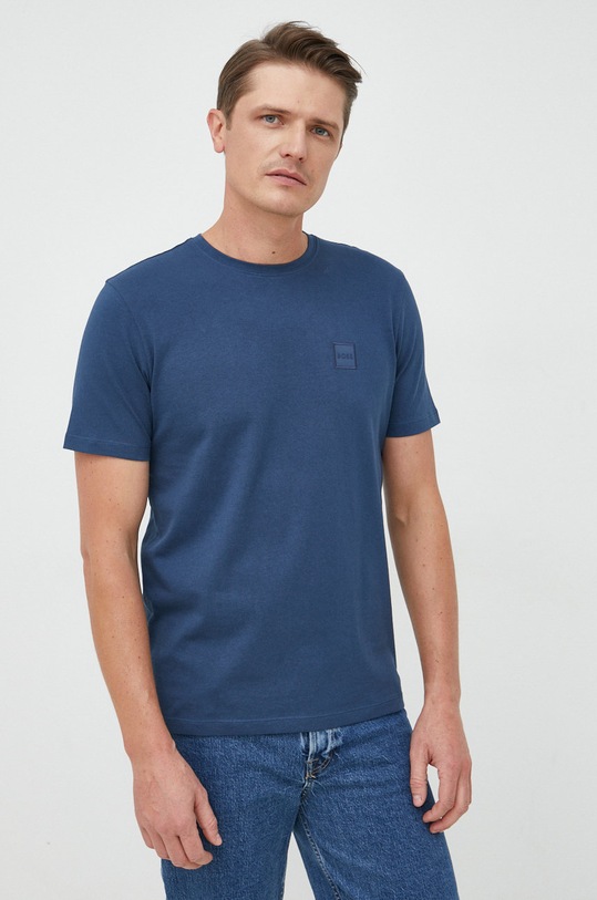BOSS t-shirt bawełniany BOSS ORANGE granatowy 50472584