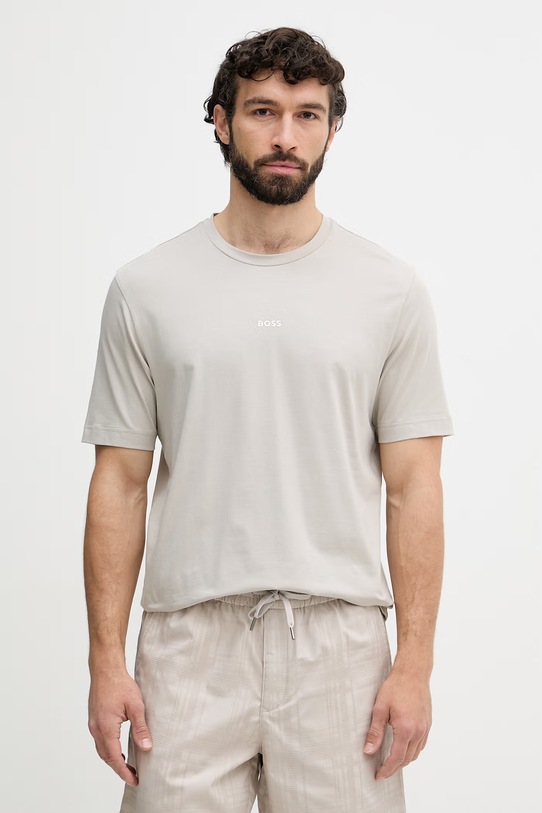 BOSS Orange T-shirt męski z bawełną TChup beżowy 50473278