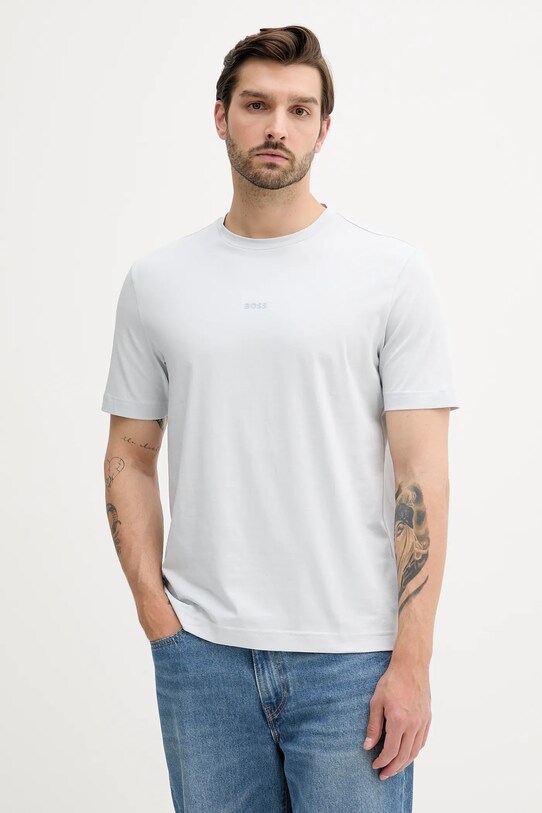 BOSS t-shirt BOSS ORANGE sima szürke 50473278