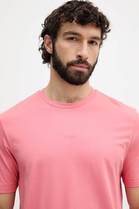 BOSS Orange tricou bărbătesc cu bumbac TChup roz 50473278