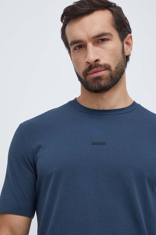 BOSS t-shirt BOSS ORANGE z elastanem niebieski 50473278