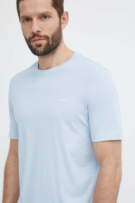 HUGO t-shirt bawełniany bawełna niebieski 50466158
