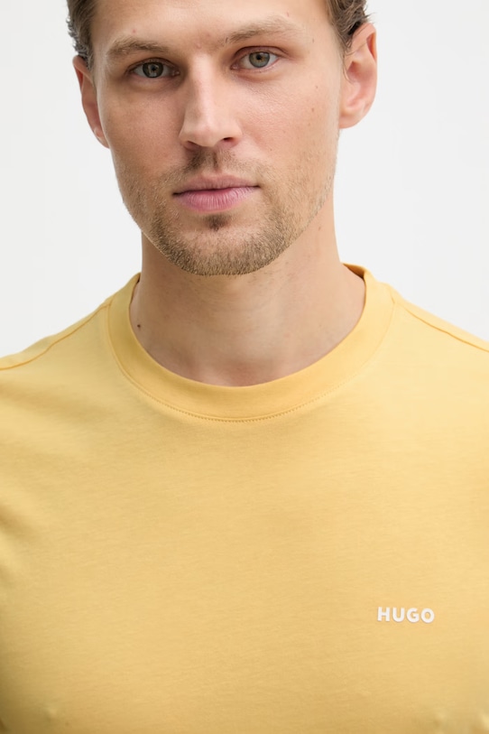 HUGO t-shirt da uomo in cotone Dero222 giallo 50466158