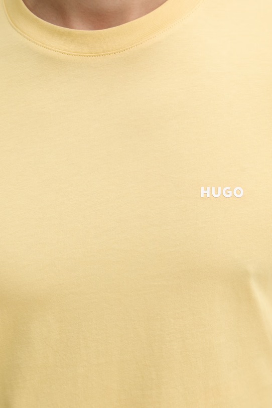 HUGO T-shirt męski bawełniany Dero222 50466158 żółty