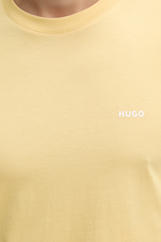 HUGO T-shirt męski bawełniany Dero222 50466158 żółty