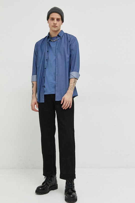 Bavlněné tričko HUGO 50466158 fialová AA00