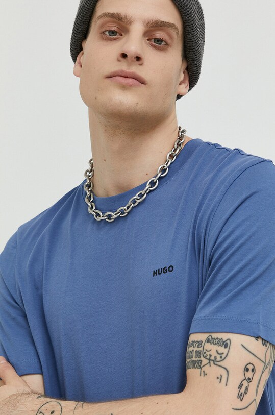 Bavlněné tričko HUGO fialová 50466158