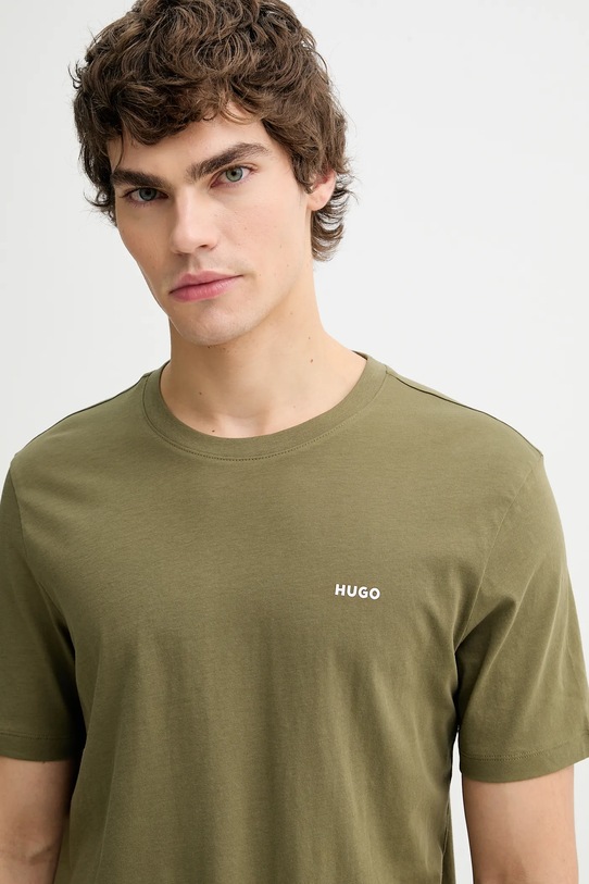 HUGO t-shirt bawełniany zielony 50466158