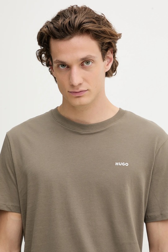 HUGO t-shirt bawełniany zielony 50466158
