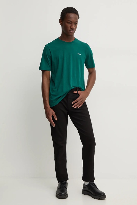 Хлопковая футболка HUGO Dero222 50466158 зелёный AA00