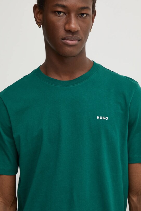 HUGO t-shirt bawełniany zielony 50466158