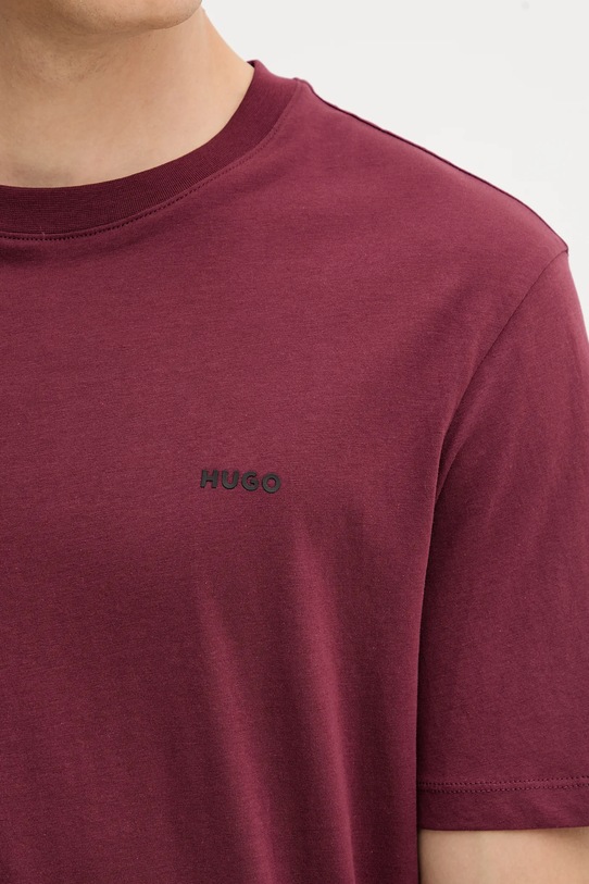 HUGO t-shirt bawełniany 50466158 bordowy
