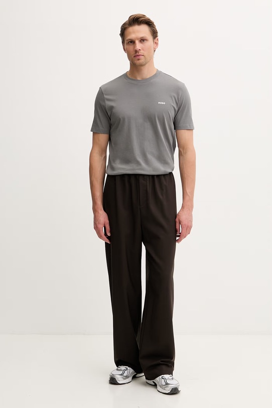 HUGO t-shirt da uomo in cotone Dero222 50466158 grigio SS26