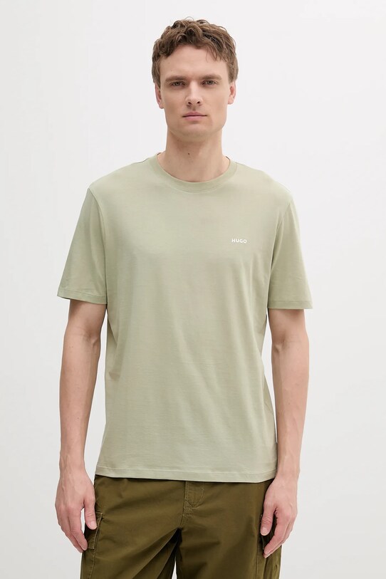 HUGO t-shirt bawełniany bawełna zielony 50466158