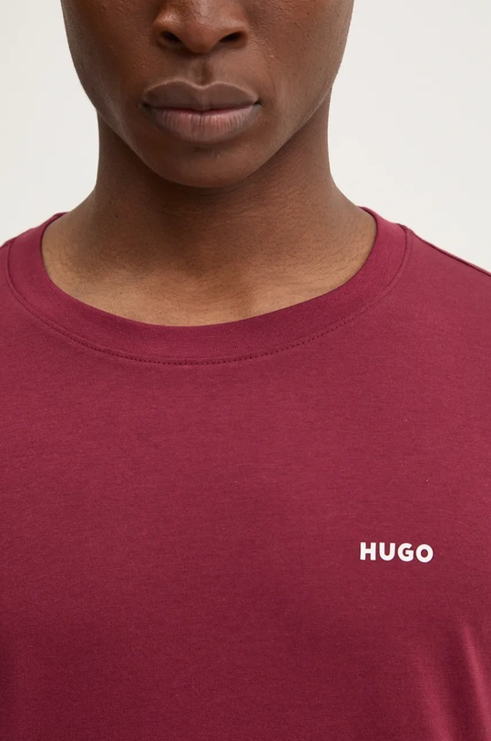 Бавовняна футболка HUGO Dero222 50466158 бордо