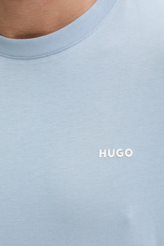 Bombažna kratka majica HUGO 50466158 modra