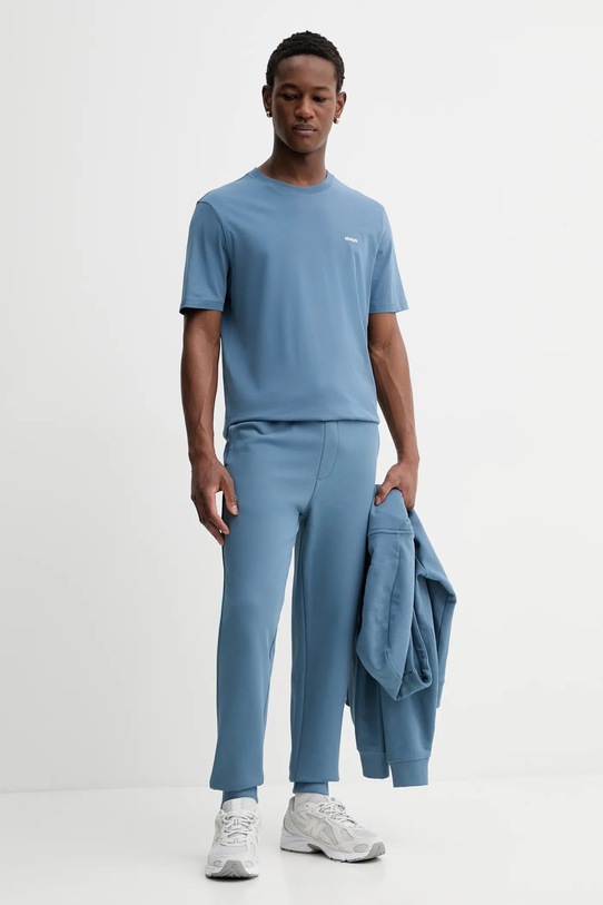 HUGO t-shirt bawełniany 50466158 niebieski AW25