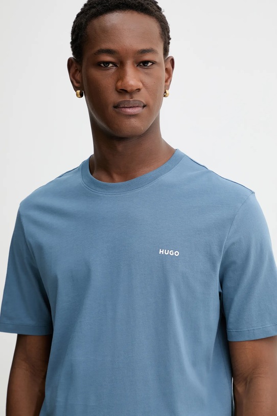HUGO t-shirt bawełniany niebieski 50466158