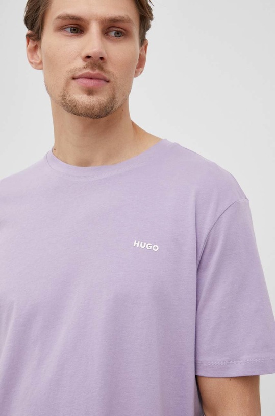 Bavlnené tričko HUGO Dero222 50466158 fialová