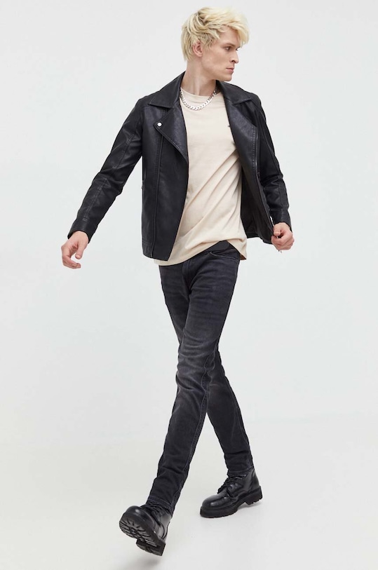 HUGO longsleeve bawełniany 50466159 beżowy AA00