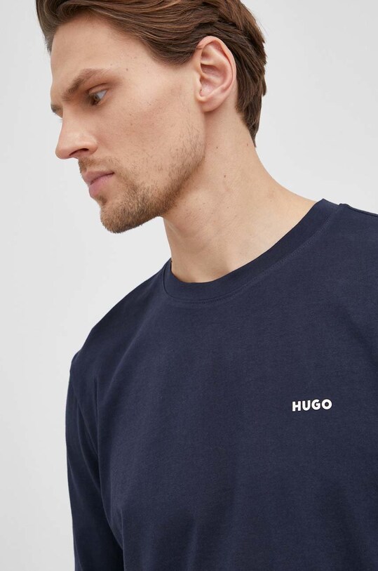 HUGO longsleeve bawełniany granatowy 50466159