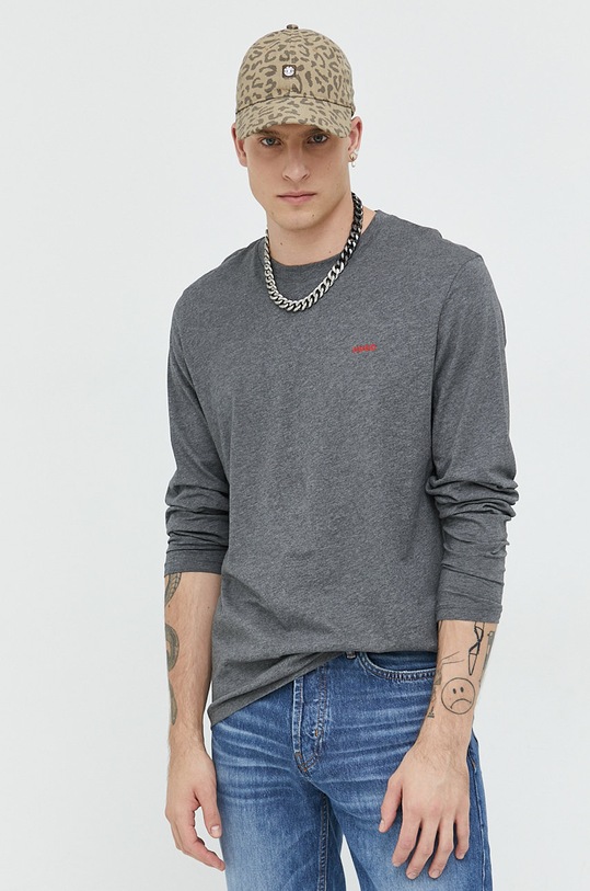 HUGO longsleeve bawełna szary 50466159