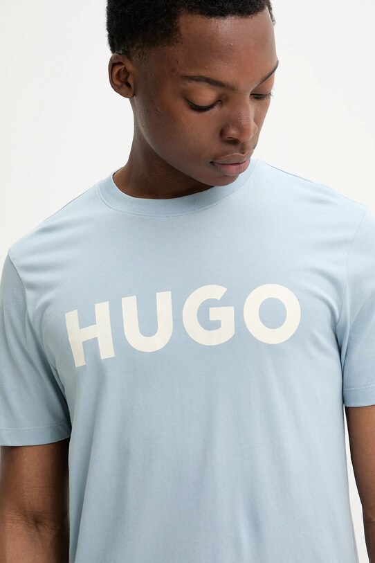 HUGO pamut póló kék 50467556