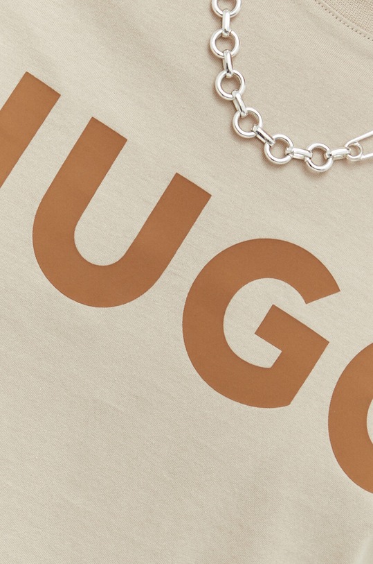 Бавовняна футболка HUGO Dulivio 50467556 бежевий