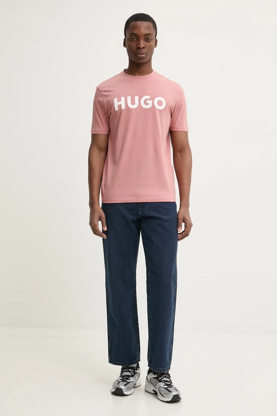 HUGO t-shirt bawełniany 50467556 różowy AA00