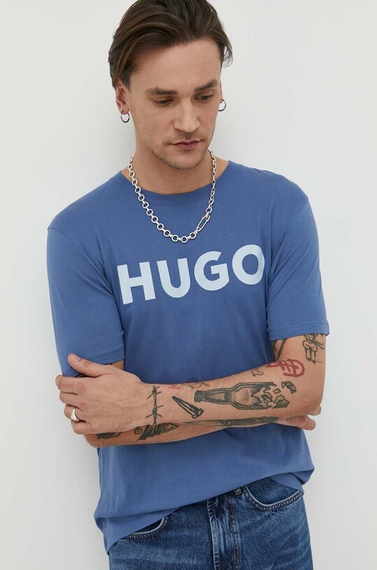 Oblečení Bavlněné tričko HUGO 50467556 fialová