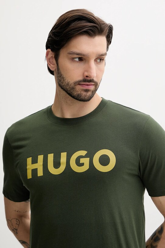 Дрехи Памучна тениска HUGO 50467556 зелен