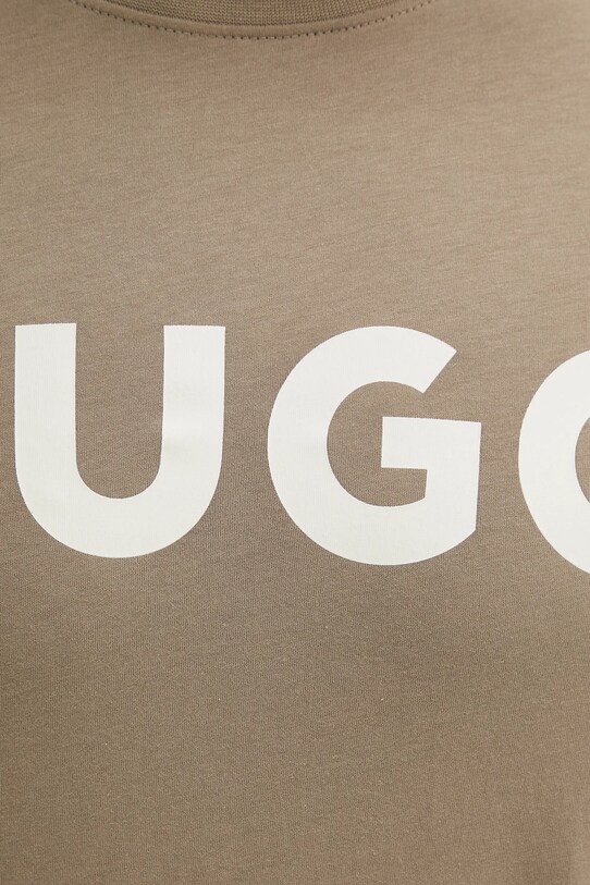 Хлопковая футболка HUGO бежевый 50467556