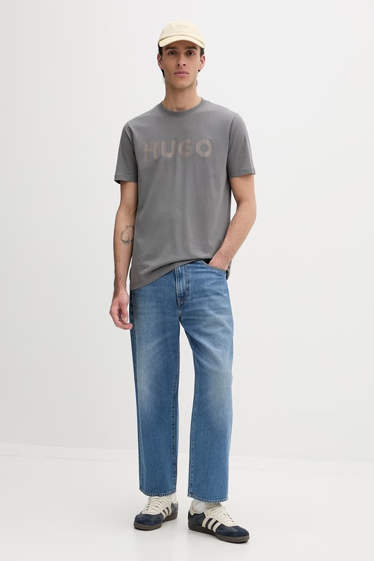 Bavlnené tričko HUGO 50467556 sivá AA00