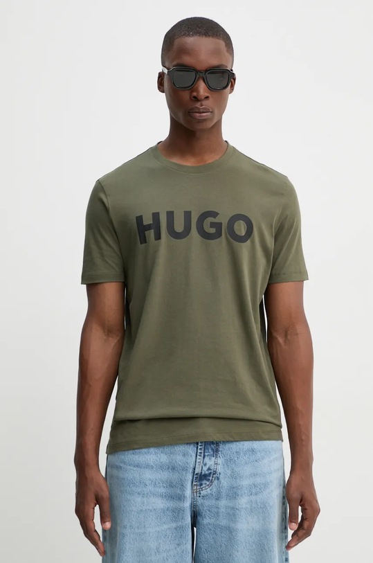 HUGO t-shirt in cotone rilassato verde 50467556