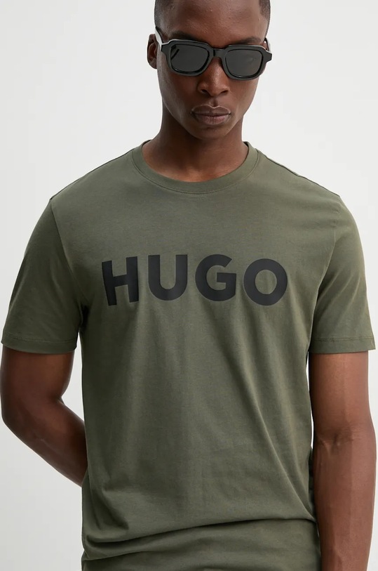 HUGO t-shirt in cotone verde 50467556