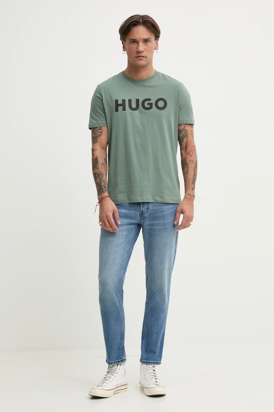 HUGO t-shirt bawełniany 50467556 zielony NC00