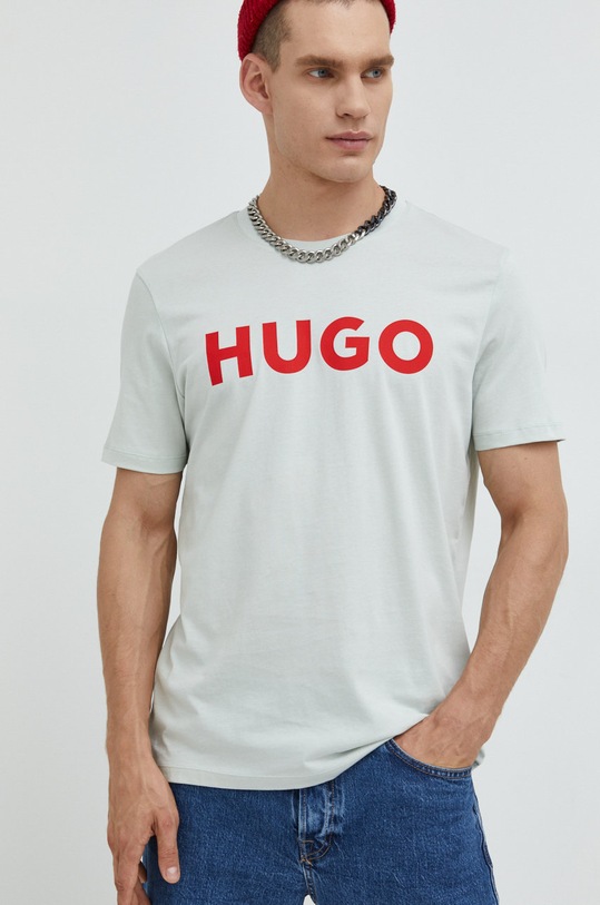 HUGO t-shirt bawełniany 50467556 zielony NC00