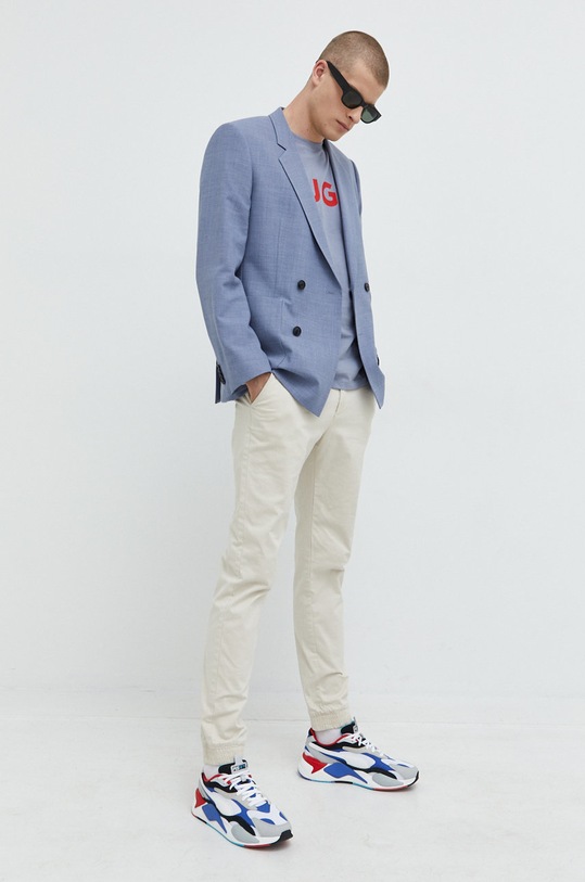 HUGO t-shirt bawełniany 50467556 szary NC00